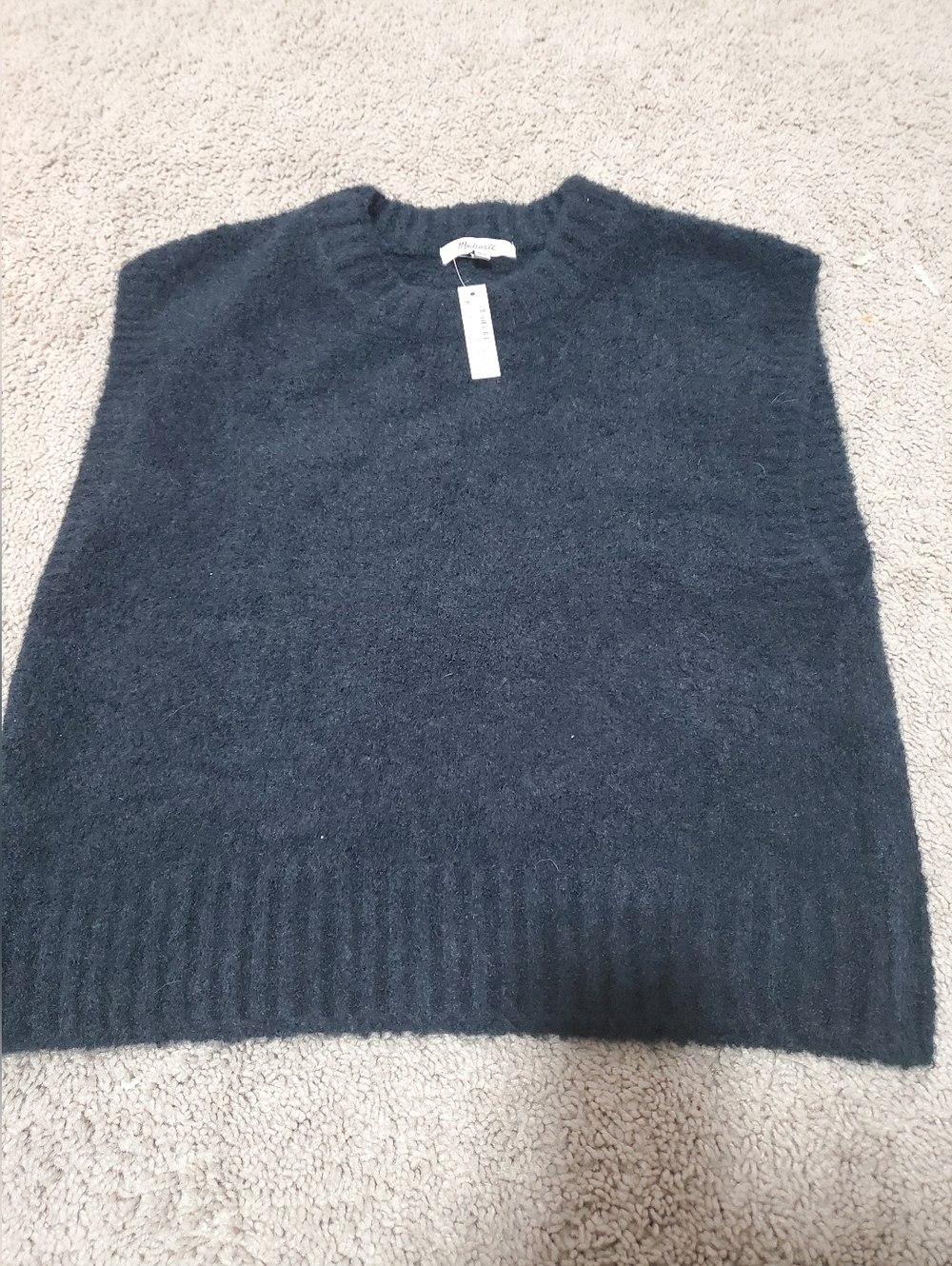 Madewell Navy Sleeveless Sweater Vest New With Tags Size Small Oversized